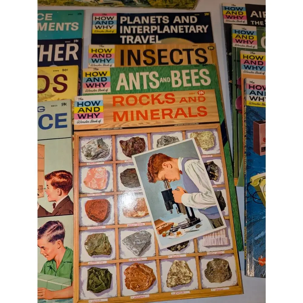 Vintage 1960's Box 17 HOW & WHY Wonder Books Science Nature History Never Read